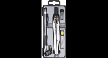 Aristo schoolset - GEOCollege - set 5-delig - in plastic etui - zwart/zilver - AR-80084