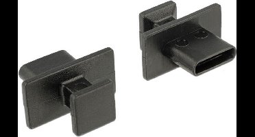 Afsluit cover / Poortbeschermer voor USB-C (v) poorten / met grote greep (10 stuks) / zwart