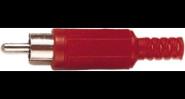 Tulp (m) audio/video connector - plastic / rood