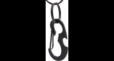 ABC-Led Karabijnhaak - sleutelhanger met flesopener - aluminium - zwart