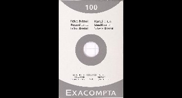 10x etui 100 steekkaarten bristol - geruit 5x5 niet geperforeerd 100x150mm, Wit