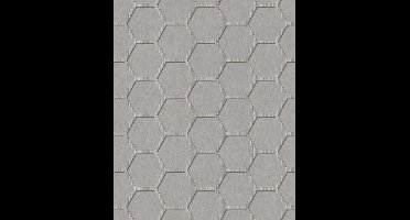 Oslo | honingraat | grijs, bruin | vliesbehang 0,53x10m