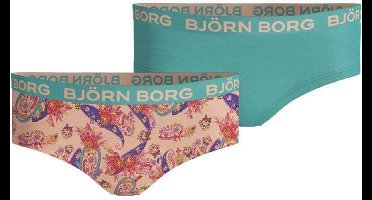 Björn Borg - Meisjes - Paisley Hipster 2-Pack - Groen/Multicolour/Oranje - Maat 170