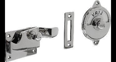 Intersteel WC-overslag met bocht vrij/bezet nikkel