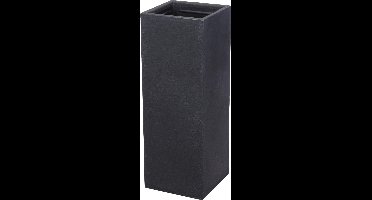 Kunststof kubus plantenbak 30 cm H80 cm - bloembak - antraciet - bloempot