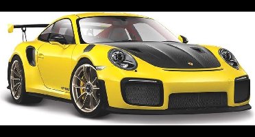 Modelauto Porsche 911 GT2 RS Special Edition geel / zwart - 1:24 - speelgoed auto schaalmodel / Porsche GT2 RS SE