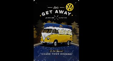 Wandbord - Volkswagen Let's Get Away - 15x20cm
