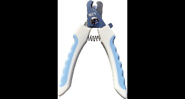 QEY Professioneel Dieren Nagelschaartje - Hond/Kat/Konijn/Vogel/ Cavia/Knaagdier - Incl. Veiligheidsstop & Nagelvijl - Wit/Blauw