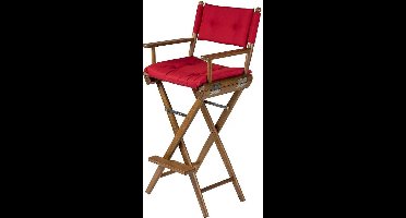 Stuurstoel Hoog Teak DeLuxe met Forza Rode Kussenset (Geolied)