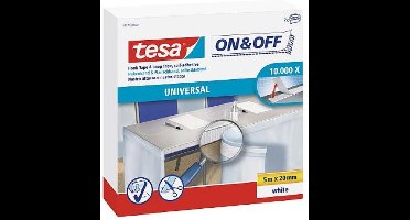 tesa On & Off Klittenband Om vast te plakken (l x b) 5 m x 20 mm Wit 1 stuk(s)