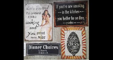 MadDeco - reclame borden - dinner - 4 stuks - set (85)