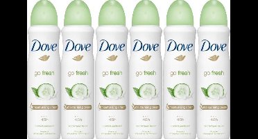 Dove Go Fresh Komkommer Deodorant Spray - Deodorant - 6x 150 ml - Voordeelverpakking
