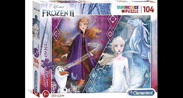 Clementoni - Puzzel 104 Stukjes Glitter Frozen 2, Kinderpuzzels, 6-8 jaar, 20163