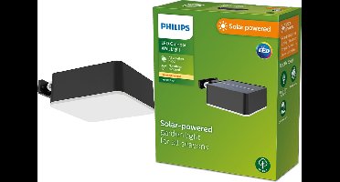 Philips Vynce solar wandlamp vierkant - zwart