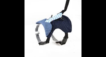 Duvoplus - Uitlaatriem Voor Dieren - Knaagdier - Wandelvestje Smoking M - 18-36cm - 175cm/12mm Blauw/zwart - 1st