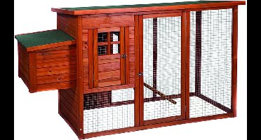 Duvo+ Kippenhok Hennie - Bruin/Groen - 183 x 78 x 104cm