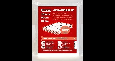 Beschermende Plastic Matras Bekleding matraszak 90 x 200 x 30 cm met ritssuliting, ondoorzichtig, extra scheurvast 120µ voor matrastransport, verhuizen, opbergen, opslag, vervoer, Opbergzak