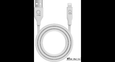 Qware - USB A to Lightning - Kabel - Cable - Fast charge - Snel laden - 1 meter - Siliconen - Knoop vrij - Extra flexibel - Wit