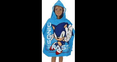 Sonic Badponcho met capuchon - Lichtblauw - 55 x 110 cm