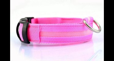 New Age Devi - Roze Hondenriem | Lichtgevend | Maat L