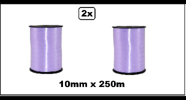 2x Krullint lila 10mm x 250meter - krul lint thema feest decoratie kado kado gold verjaardag