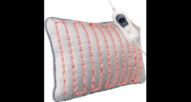 Warmtekussen Elektrisch 55-68℃ - Infrarood Verwarmingskussen - Wasbaar - Timer - Grijs - Silvergear