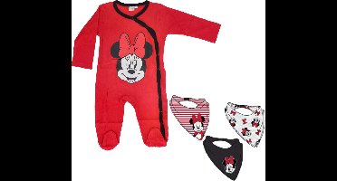 Minnie Mouse Boxpakje - Babypakje met Voetjes - Met Gratis Slabbetjes