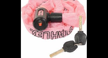 Stahlex Kettingslot - roze - 120 cm - 2 sleutels - scooter / fiets - kabelslot