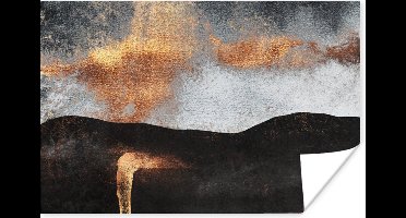 Poster Abstract - Gold - Chic - Zwart - Grijs - 30x20 cm