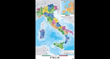 Poster Map Italia Physical Politic 61x91,5cm