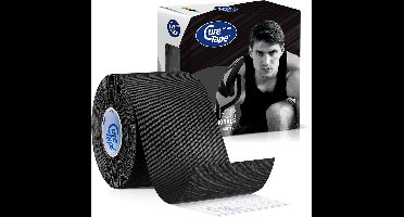 CureTape® Sports Zwart - Kinesiotape - 25% extra kleefkracht - 5 cm x 5 m - cure tape extra strong - fysiotape - kinesiologie tape - elastische viscose met extra kleefkracht - geschikt voor sport