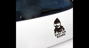 *** Baby On Board - Baby Aan Boord Auto Sticker - Zwart autosticker - van Heble® ***