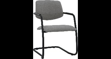 Workliving Vergaderstoel X5 - Sledeframe - Wolvilt Fenice 602 middengrijs - frame zwart