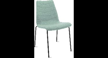 Workliving Verona Eetkamerstoel / Vergaderstoel - Wolvilt Fenice 455 zachtgroen - frame zwart