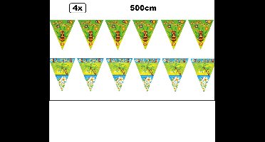 4x Vlaggenlijn Hawai Aloha party en Sunny party 500cm - Tropical feest Hawaii zomer beach fun festival evenement