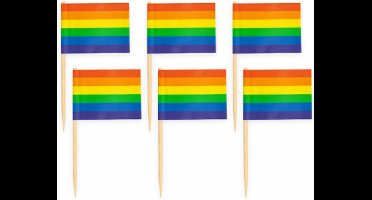 150x Cocktailprikkers Regenboog - Hapjes Cocktail Tapas Zomer Terras Prikkers