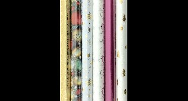 Christmasworld Cadeaupapier - Kerstpapier inpakpapier voor kerst K436 - 300 x 70 cm - 6 rollen