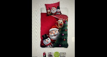 Kerst dekbedovertrek Santa 140 x 200 cm