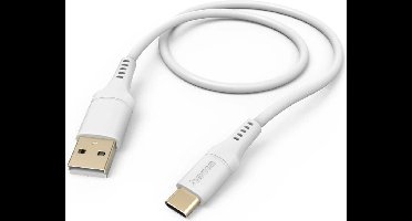 Hama Silicone USB-A naar USB-C Kabel - Oplaadkabel geschikt voor Samsung / Android - 3A USB 2.0 - 480Mbps - 150cm - Wit