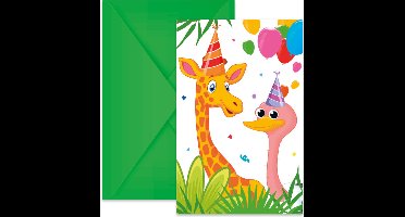 Wefiesta - Uitnodigingen jungle party (6 stuks)