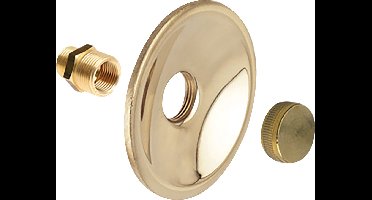 Bonfix - messing - ronde - gevelplaat - met stop en aansluitstuk - t.b.v. sanitaire tapkraan - 3 -4"