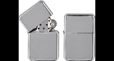 Benzine aansteker TOM® - Classic Lighter - Zilver Chroom - vuursteen
