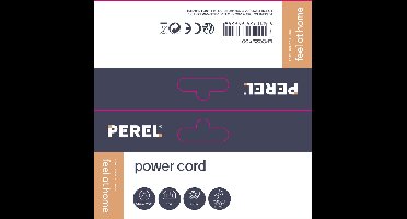 Perel Voedingskabel, H05VV-F 3G1, 2.5 m, 10 A/230 V, 2500 W, type E/F 90° naar C13, voor binnen, pvc, zwart