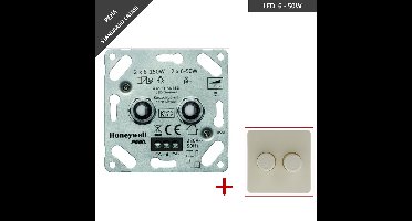 PEHA duo dimmer - LED - 2 x 6 tot 50W - Fase aansnijding - Met afdekplaat voor PEHA standaard - Crème