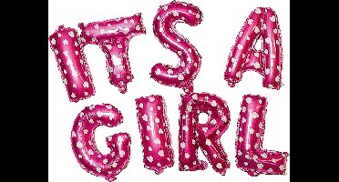 Set Foliebalonnen "It's a Girl" – Lucht/Helium Babyshower Feestdecoratie