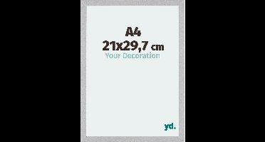 Your Decoration - Fotolijst A4 21x 29,7 cm - MDF - Zilver Mat - Mura
