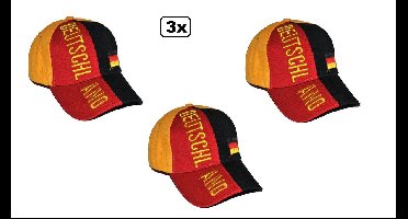 3x Luxe Baseball pet Duitsland - verstelbaar - Cap Deutschland EK Voetbal festival thema feest party evenement sport