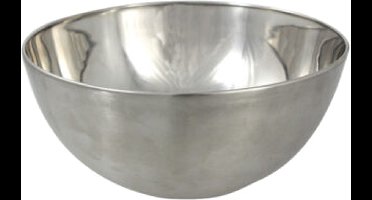 Svenska Living Salade/voedsel serveer schaal - mat zilver - RVS - D29 x H14 cm - Serveerschalen