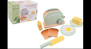 Jouéco Speelset Toaster Junior 18,5 X 13 Cm Hout 6-delig