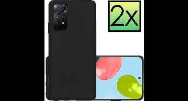 Hoesje - 2 Stuks - Geschikt voor Xiaomi Redmi Note 11s - Sterk & Shockproof - Case Siliconen - Back Cover - Telefoon Hoes - Zwart